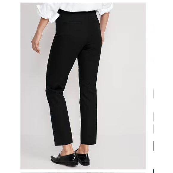 New NWT Old Navy Black High Rise Pixie Straight Slacks Chino Size 14 - Picture 5 of 16